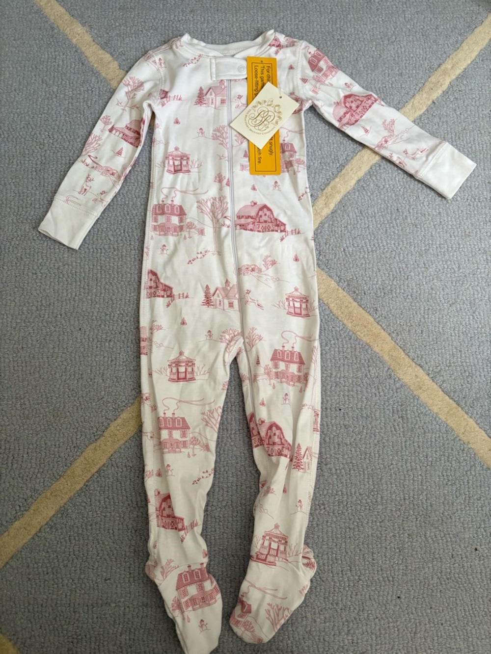 The Beaufort Bonnet Company Toile Footed One-Piece Pajamas